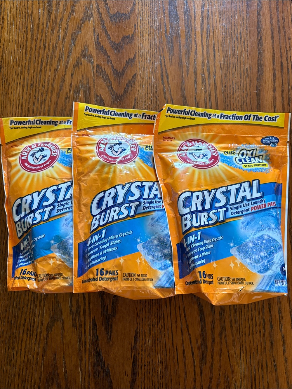 (3 Bags) Arm & Hammer Oxi Clean 4-in-1 Laundry Power Paks Fresh Scent 48 Total